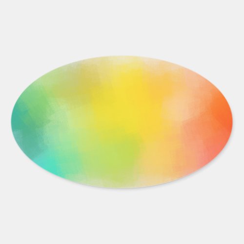 Colorful Abstract Custom Blank Template Blue Green Oval Sticker