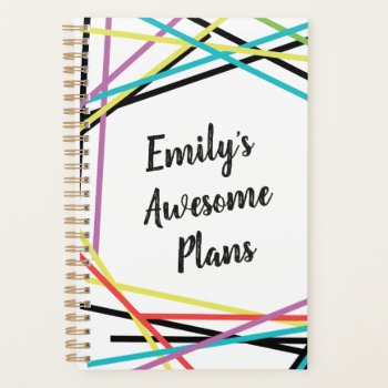 Colorful Abstract Custom Weekly Monthly Planner by BiskerVille at Zazzle