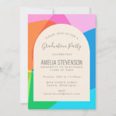 Colorful Abstract Cute Fun Photo Graduation Party Invitation (Front)