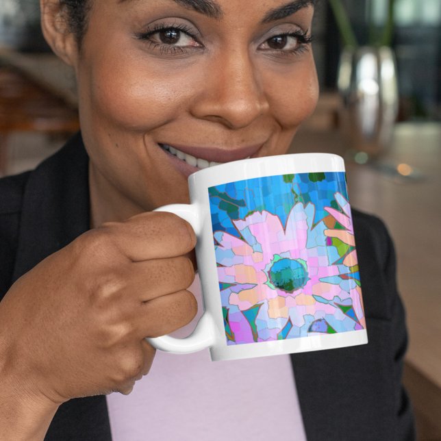 Colorful Abstract Daisies 2  Bone China Mug (Creator Uploaded)