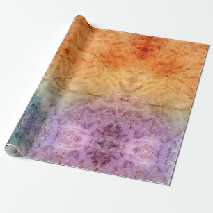 Colorful Abstract Damask Alcohol Ink Watercolor Wr Wrapping Paper