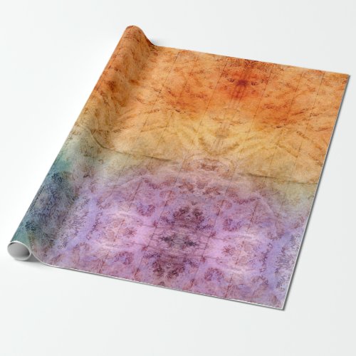 Colorful Abstract Damask Alcohol Ink Watercolor Wr Wrapping Paper