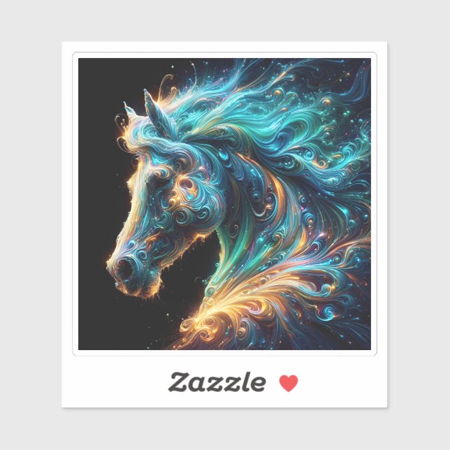 Colorful Abstract Depiction of a Graceful Horse Sticker (Sheet)