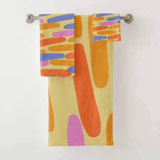 Colorful abstract design bath towel set