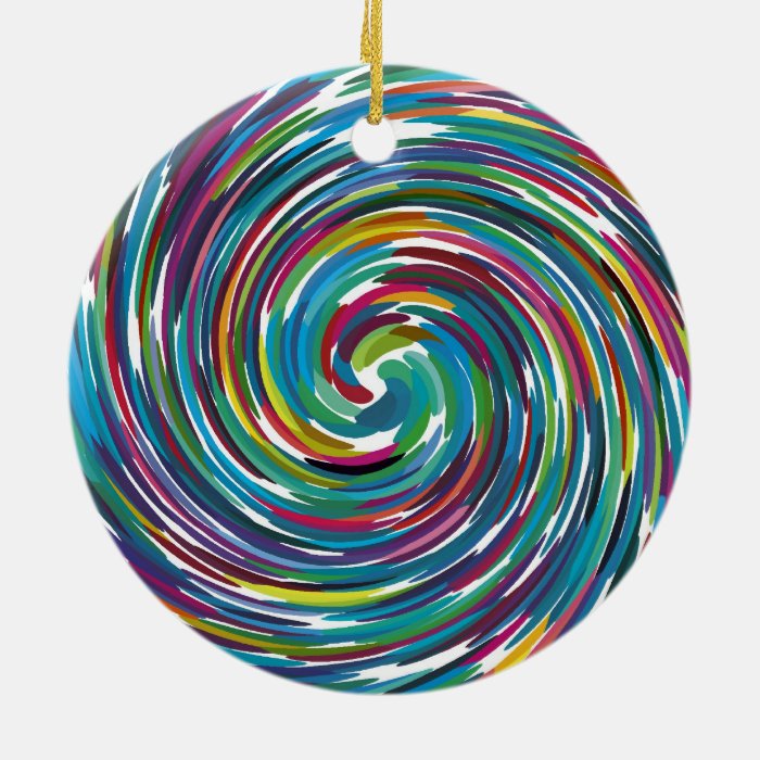 Colorful Abstract Design Bright Colors Swirl Ornaments