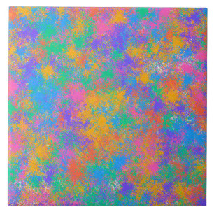 Colorful Abstract Design Ceramic Tile
