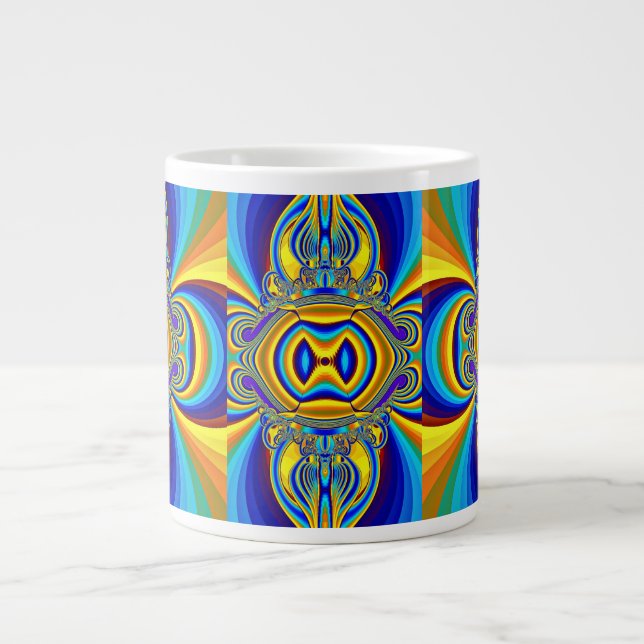 Colorful Abstract Design Giant Coffee Mug (Front)