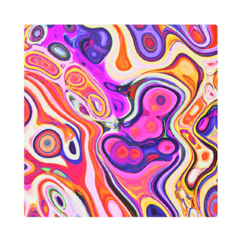 Colorful Abstract Design in Focus Metal Print
