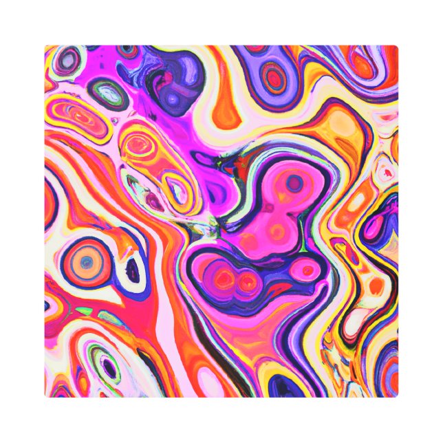 Colorful Abstract Design in Focus Metal Print (Front)