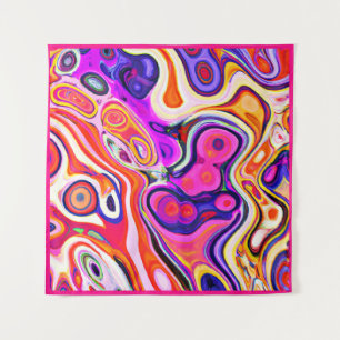Colorful Abstract Design in Focus Tapestry