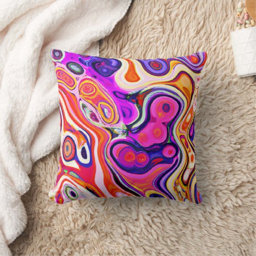 Colorful Abstract Design in Focus Throw Pillow