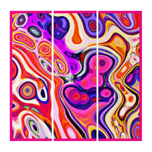 Colorful Abstract Design in Focus Triptych