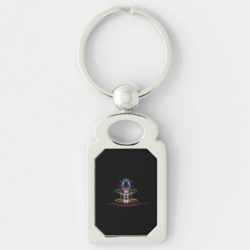 Colorful Abstract Design Metal Keychain