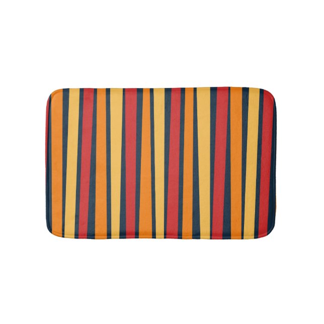 Colorful abstract design with lines bath mat (Front)