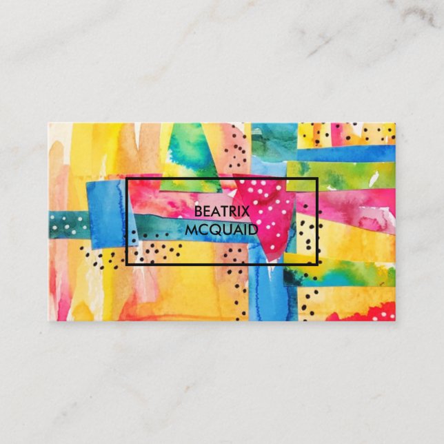 Colorful Abstract Designer Modern Business Card (Front)