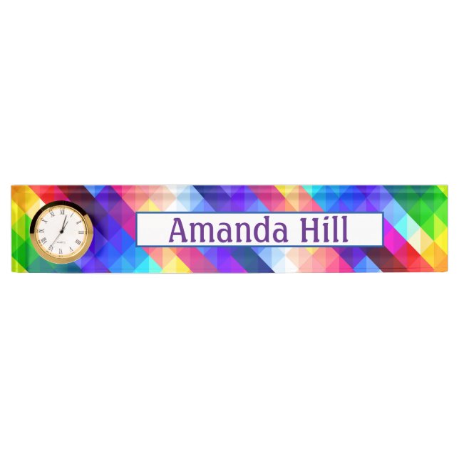 Colorful Abstract Desk Name Plate (Front)
