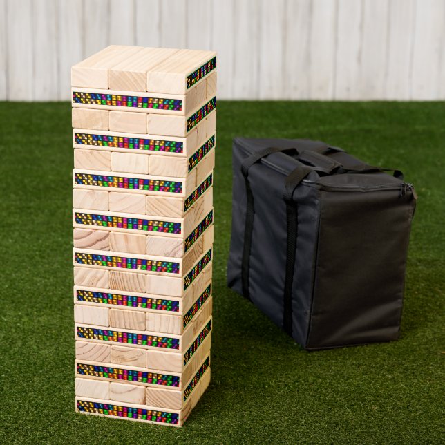 Colorful Abstract Dice  Topple Tower (Lawn)