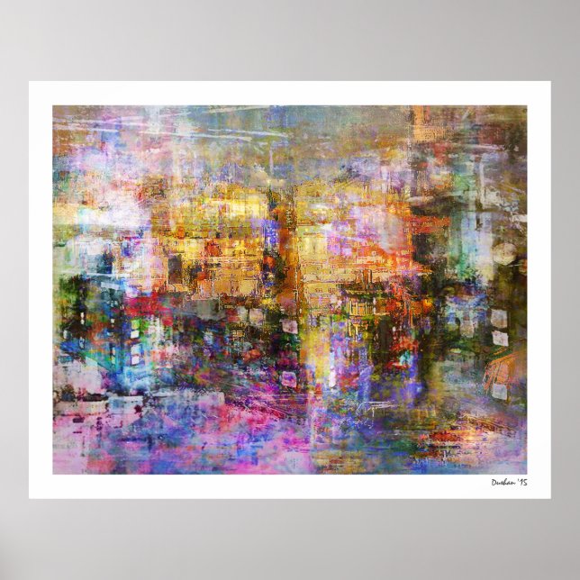 Colorful Abstract Digital Art Poster (Front)