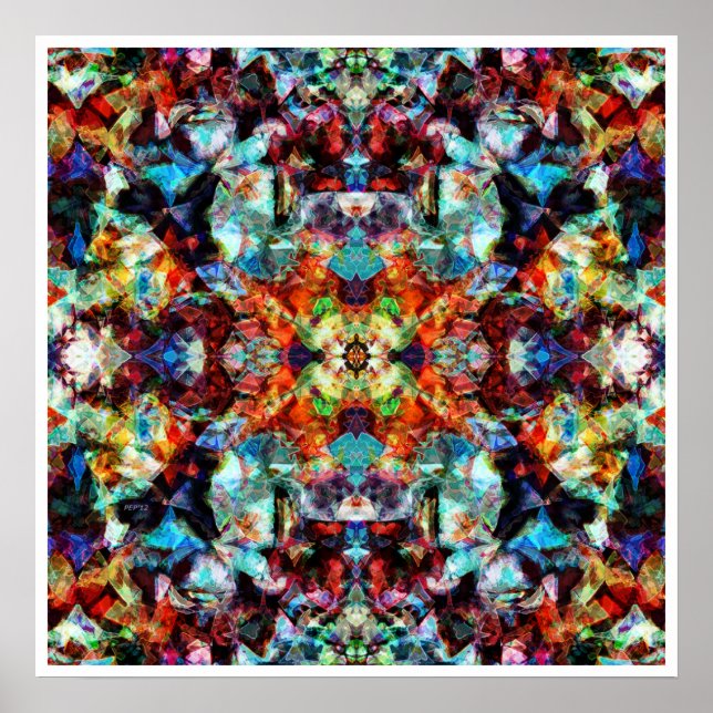 Colorful Abstract Digital Art Poster (Front)