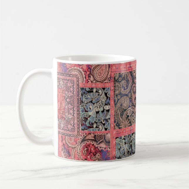 colorful abstract digital design background allove coffee mug (Left)
