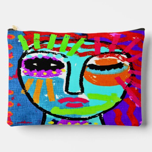 Colorful Abstract Digital Painting of a Woman Accessory Pouch