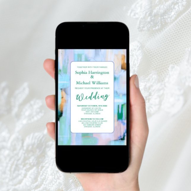 Colorful Abstract Digital Wedding Invitation QR (Creator Uploaded)