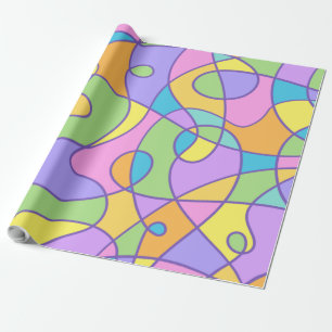 Colorful Abstract Doodly Design Wrapping Paper