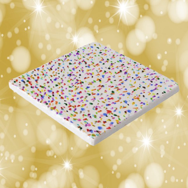 Colorful Abstract Dot Pattern Ink Trivet (A fun trivet with a colorful abstract dot pattern)
