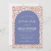Colorful Abstract Dots Graduation Party Photo Invitation (Front)