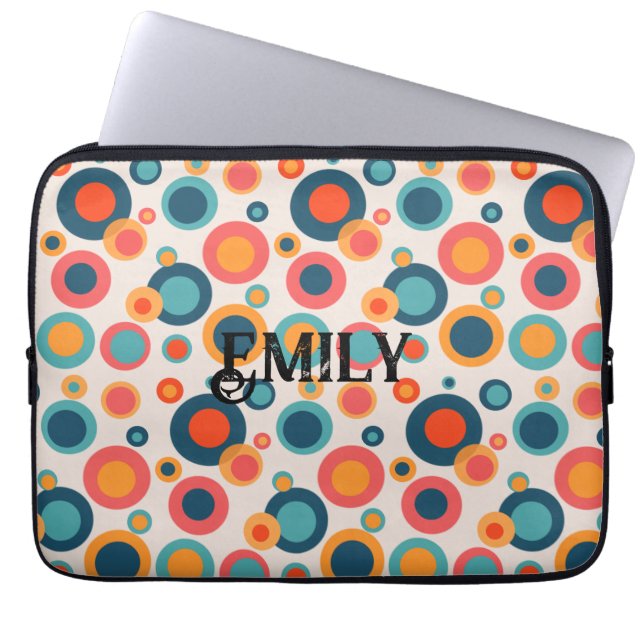 Colorful Abstract Dots Laptop Sleeve (Front)