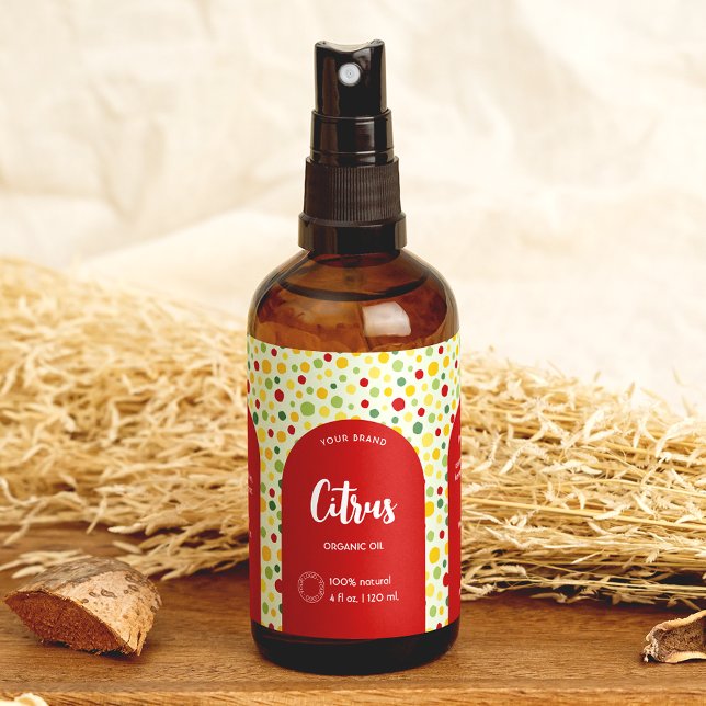 Colorful Abstract Dots Lines Cosmetic Bottle Label (Creator Uploaded)