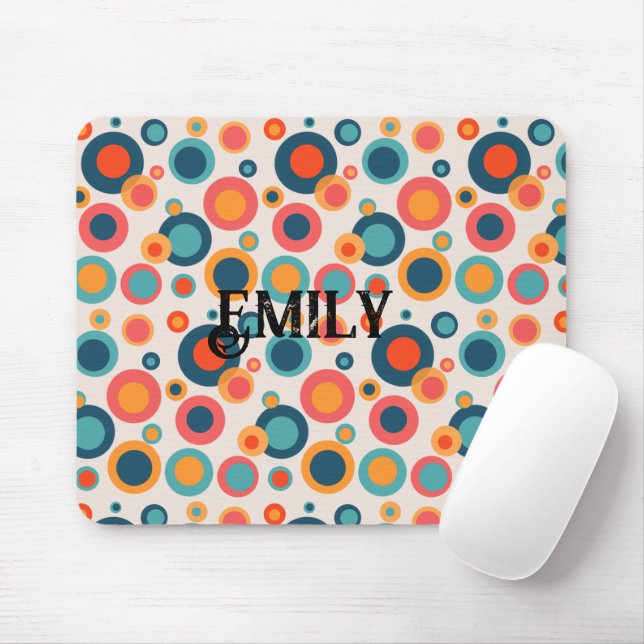 Colorful Abstract Dots Mouse Pad (With Mouse)