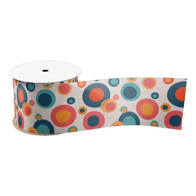 Colorful Abstract Dots Satin Ribbon (Spool)
