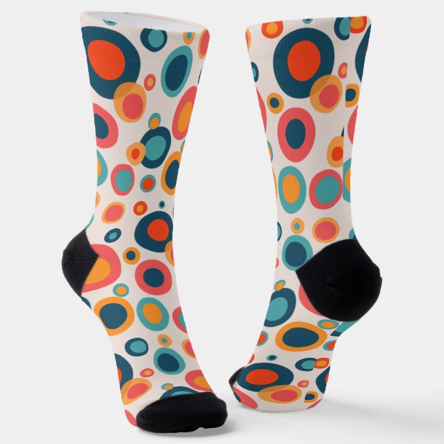 Colorful Abstract Dots Socks (Angled)