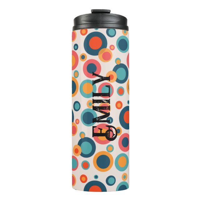 Colorful Abstract Dots Thermal Tumbler (Front)