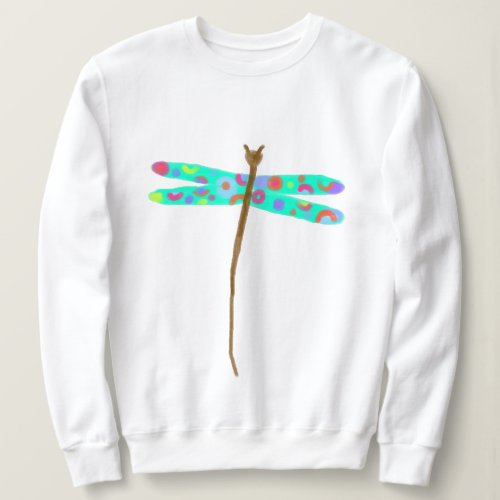 Colorful Abstract Dragonfly Art to Wear Sweatshirt