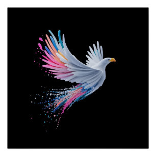 Colorful Abstract Eagle Design Poster