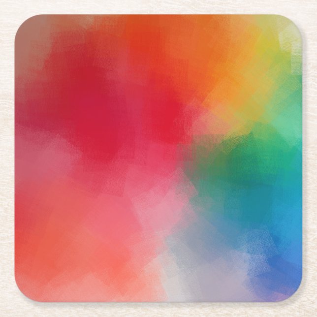 Colorful Abstract Elegant Blank Template Custom Square Paper Coaster (Front)