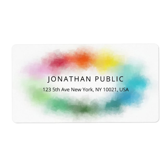 Colorful Abstract Elegant Personalized Template Label (Front)
