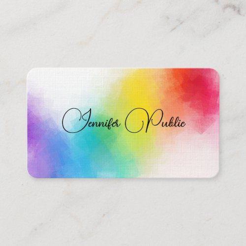Colorful Abstract Elegant Template Modern Linen Business Card