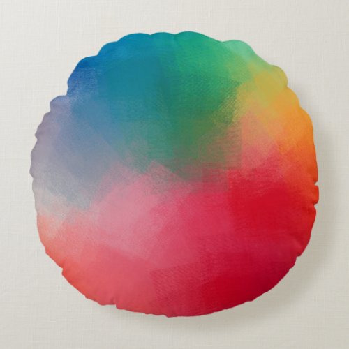 Colorful Abstract Elegant Template Trendy Modern Round Pillow