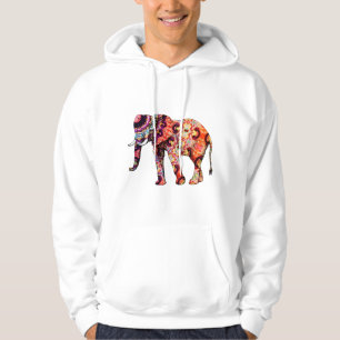 Colorful abstract elephant hoodie