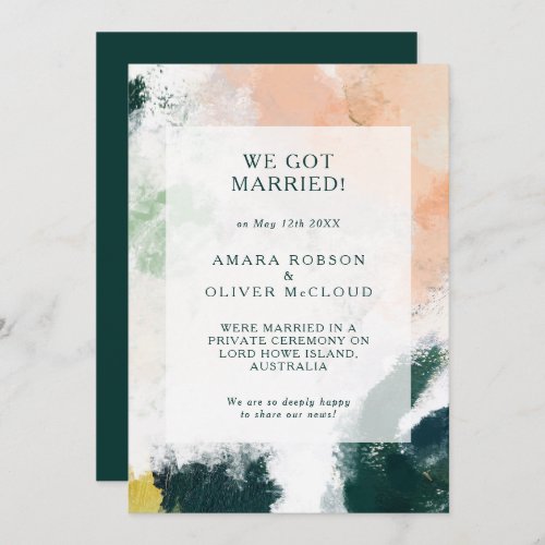Colorful Abstract Elopement Announcement