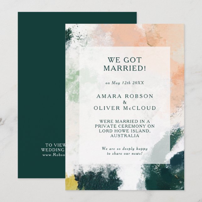 Colorful Abstract Elopement Announcement (Front/Back)