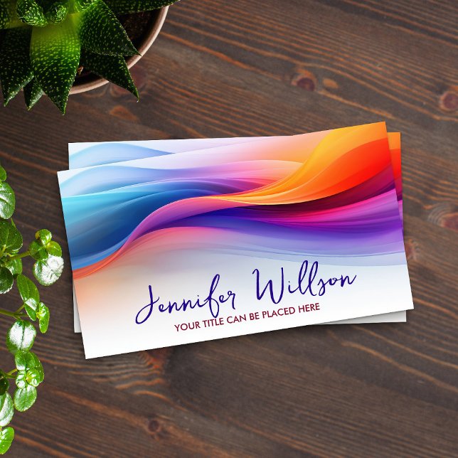 Colorful Abstract Energy Flow Wave Business Card (Creator Uploaded)