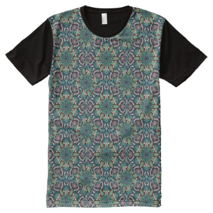 Colorful abstract ethnic floral mandala pattern All-Over-Print shirt