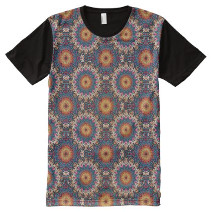 Colorful abstract ethnic floral mandala pattern All-Over-Print shirt