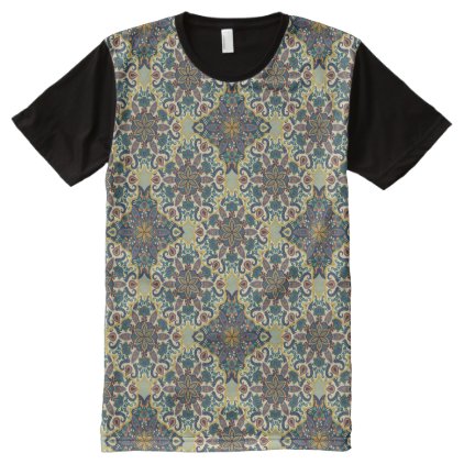 Colorful abstract ethnic floral mandala pattern All-Over-Print T-Shirt