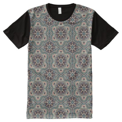 Colorful abstract ethnic floral mandala pattern All-Over-Print T-Shirt