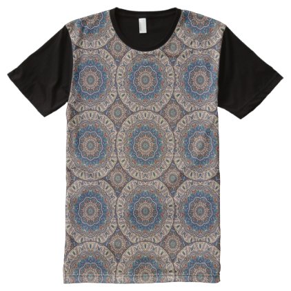 Colorful abstract ethnic floral mandala pattern All-Over-Print T-Shirt